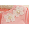 flower coat baby girl coat summer fancy girls white and pink blouse girl knitted cardigan
